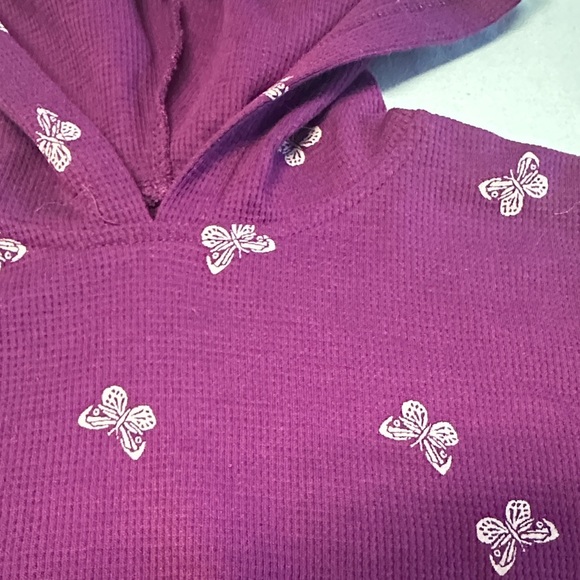 OshKosh B'gosh - Purple Hoodie Shirt with Butterfly Print - Picture 2 of 3